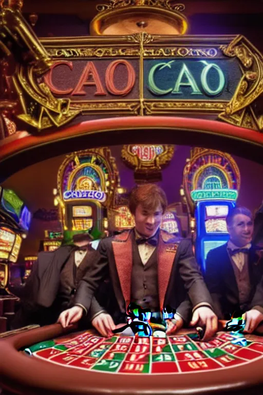 Prompt: casino in hogwarts, high details, best composition, harry potter, 4 k