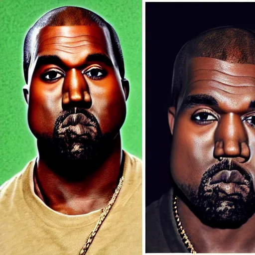 Image similar to kanye west as squidward, photo portrait