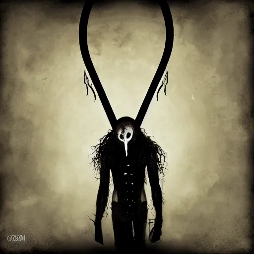 Prompt: omer adam black metal album cover