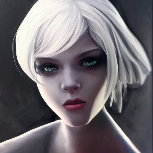 Image similar to realistic painting of 2B