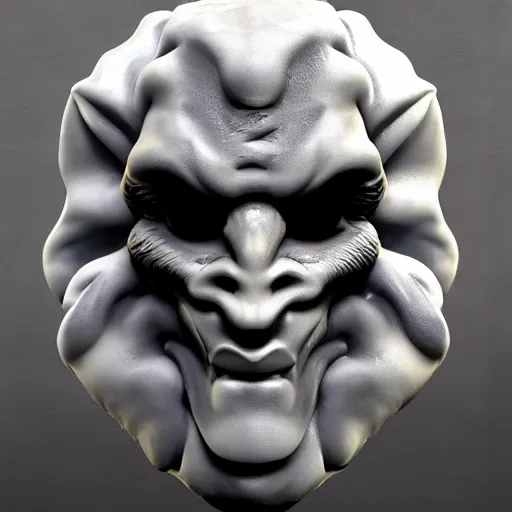 Prompt: 3 d render of a marble devil, satan, lucifer, artstation