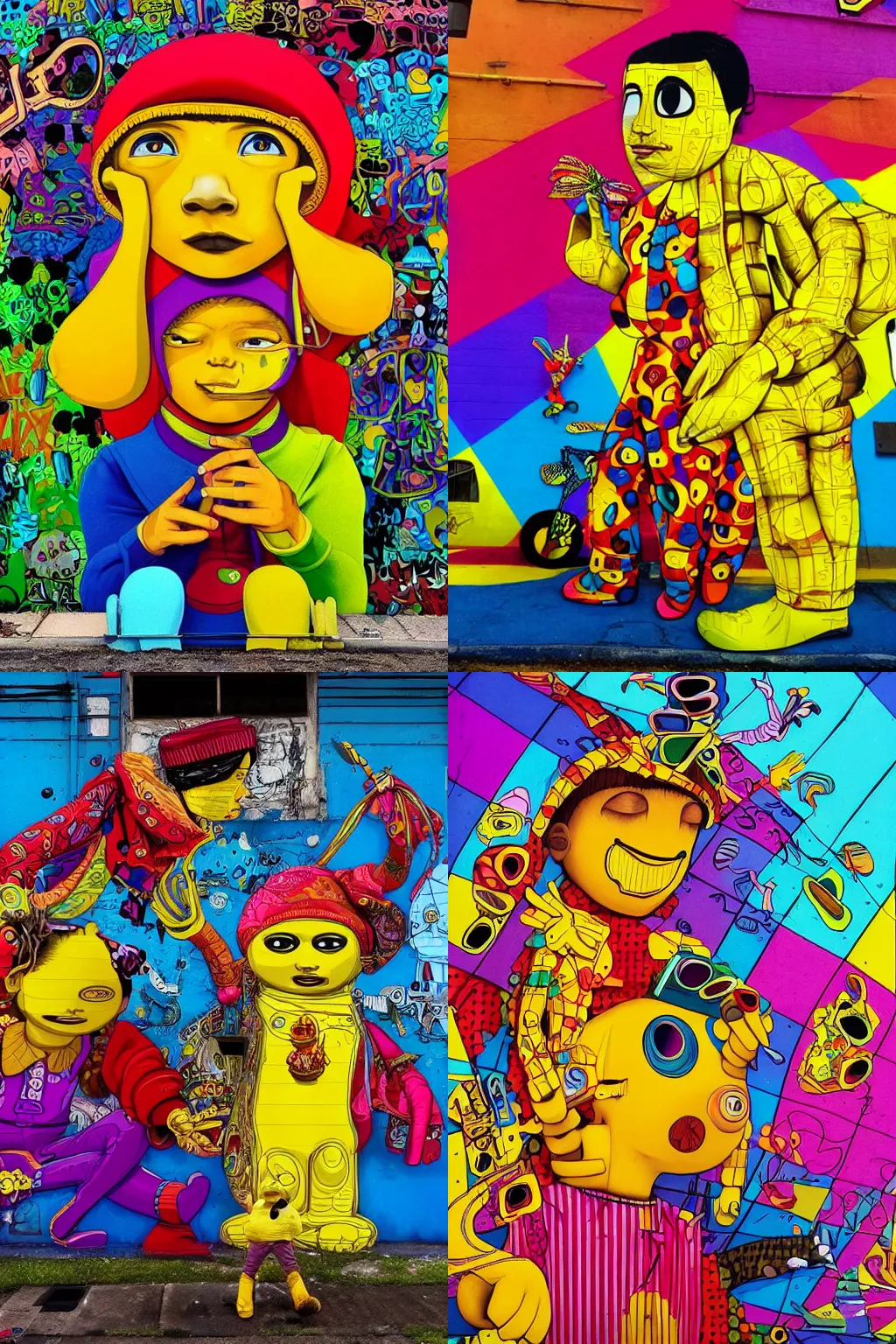 Prompt: a beautiful colorful hyperdetailed character by os gemeos, graffiti style, complex, 4 k, trending on instagram