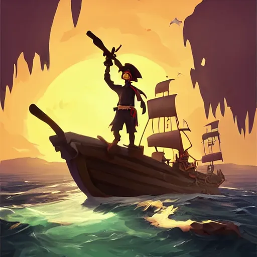 Image similar to painting jack the pirate on sea of thieves game avatar hero smooth face median photoshop filter cutout vector behance hd by jesper ejsing, by rhads, makoto shinkai and lois van baarle, ilya kuvshinov, rossdraws, illustration, art by ilya kuvshinov and gustav klimt