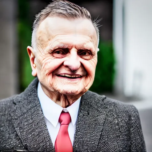 Image similar to outdoor portrait of a karol wojtyła smilling wearing stylish modern clothes, photo taken in 2 0 2 0, detailed, award winning photography