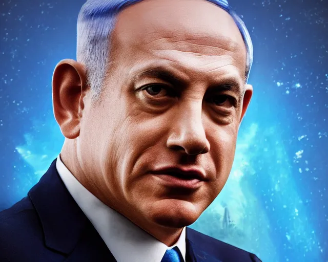 Prompt: a photo of benjamin netanyahu as a character in the avatar, hyper realistic face, beautiful eyes, cinematic, long shot, hyper detailed, 8 5 mm photograph, 8 k resolution, film still, sharp lens, wide lens
