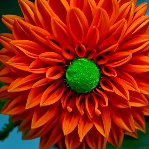Image similar to a funny orange dahlia flower monster
