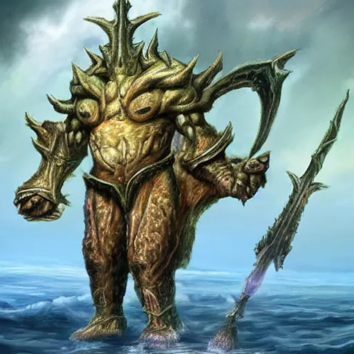 Image similar to full body image of a zerg overlord as dictator of the tennessy lakers, high details, high resolution