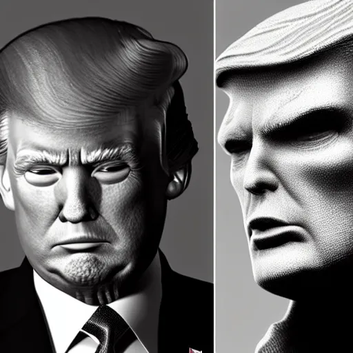 Image similar to donald trump, alien grey, tall, very thin, terrifying, grimdark, photorealistic