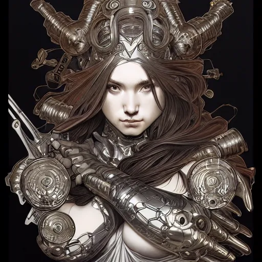 Image similar to metalhead, by artgerm, alphonse mucha, kentaro miura, detailed, intricate details, trending on artstation, hd, masterpiece