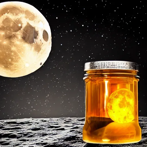 Image similar to the moon with honey poured on it, photorealistic, detailed, HDR, high contrast