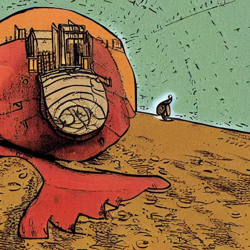 Image similar to illustration for arkady and boris strugatsky's book snail on the slope