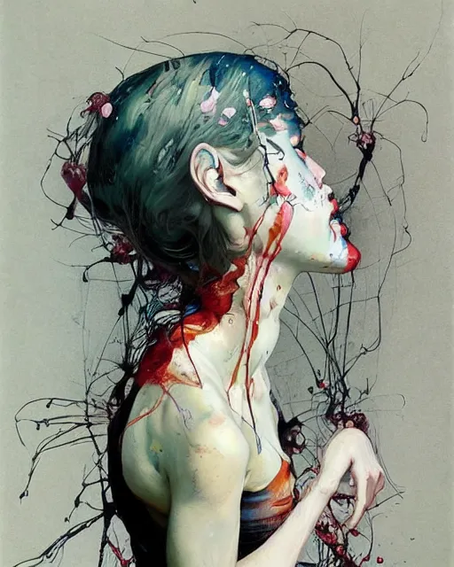 Image similar to there is ugliness in beauty, but there is also beauty in ugliness. in the style of adrian ghenie, esao andrews, jenny saville, edward hopper, surrealism, dark art by james jean, takato yamamoto