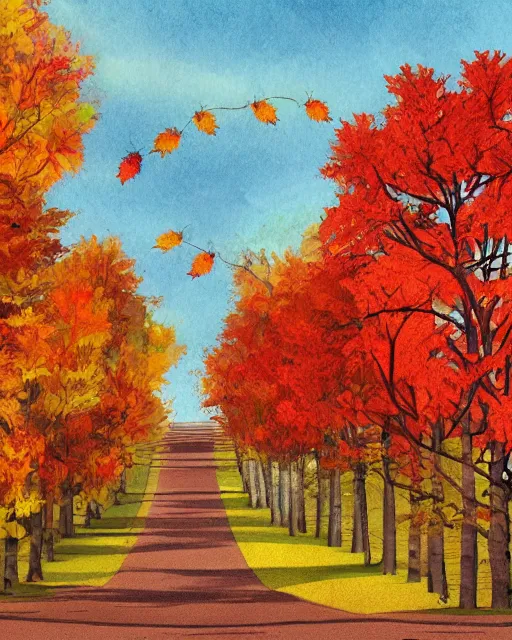 Prompt: autumn illustration