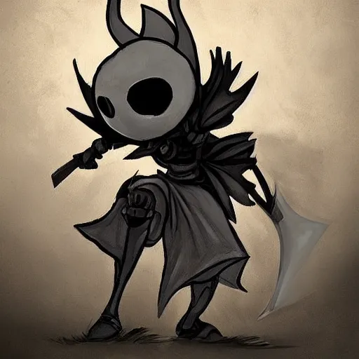 Image similar to knight from team cherry's hollow knight game, digital art by ari gibson, trending on artstation, award winning