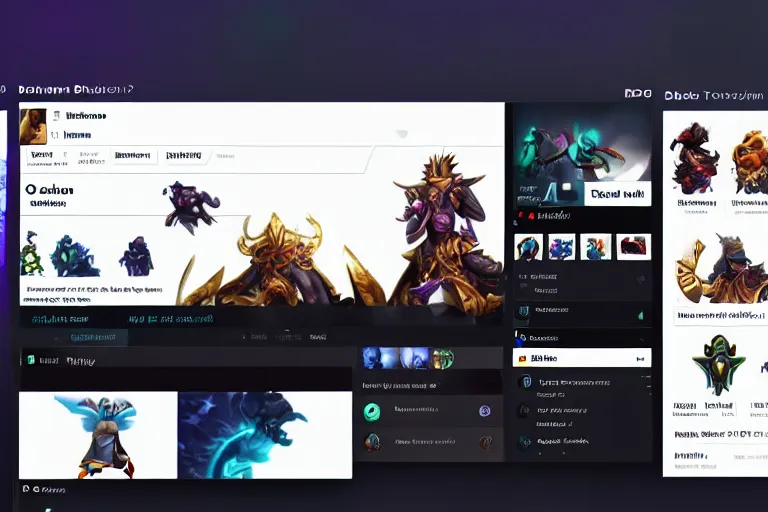 Image similar to plug on twitch channel on dota full ui ux design, trending on behance