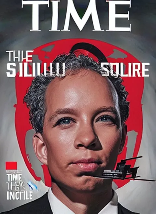 Prompt: TIME magazine cover, the coming AI singularity, resistance is futile