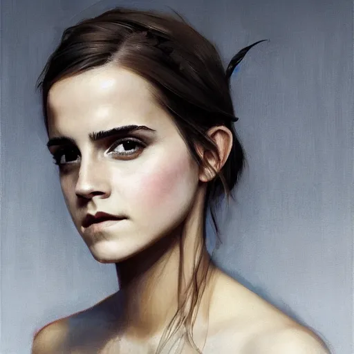 Image similar to emma watson by Retna by Richard Schmid by Jeremy Lipking by moebius by atey ghailan