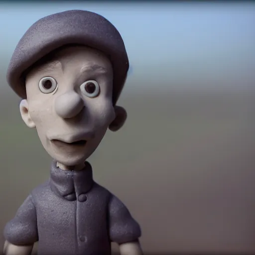 Image similar to a cinematic photograph still of polo g made out of clay, in claymation