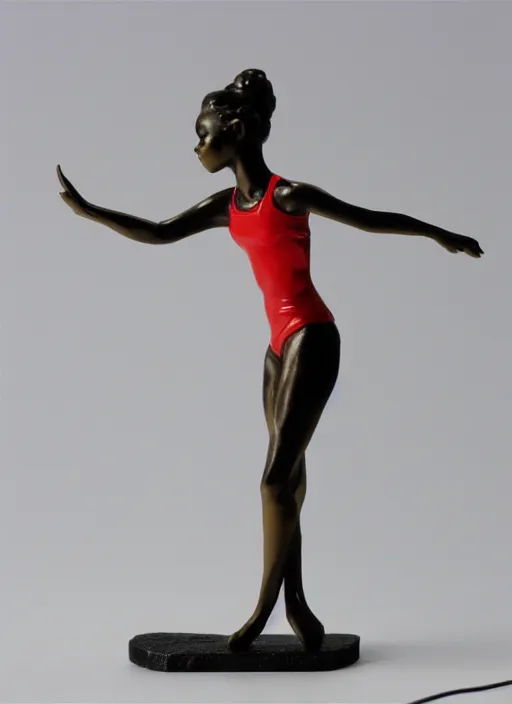 Prompt: Fine Image on the store website, eBay, Full body, 80mm resin figure of a cute modern dancer girl, environmental light from the front