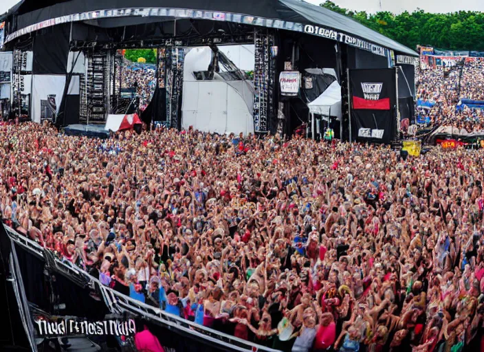 Image similar to photo still of queen elizabeth on stage at vans warped tour!!!!!!!! at age 7 0 years old 7 0 years of age!!!!!!! stage diving into the crowd, 8 k, 8 5 mm f 1. 8, studio lighting, rim light, right side key light