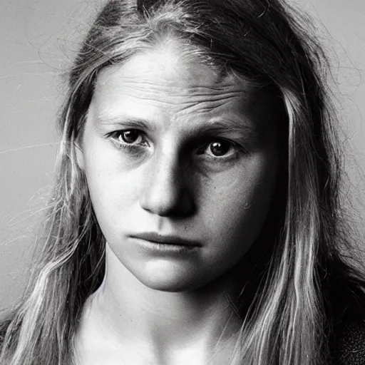 Image similar to a candid extreme closeup portrait of an expressive face of a adventurous young woman by annie leibovitz