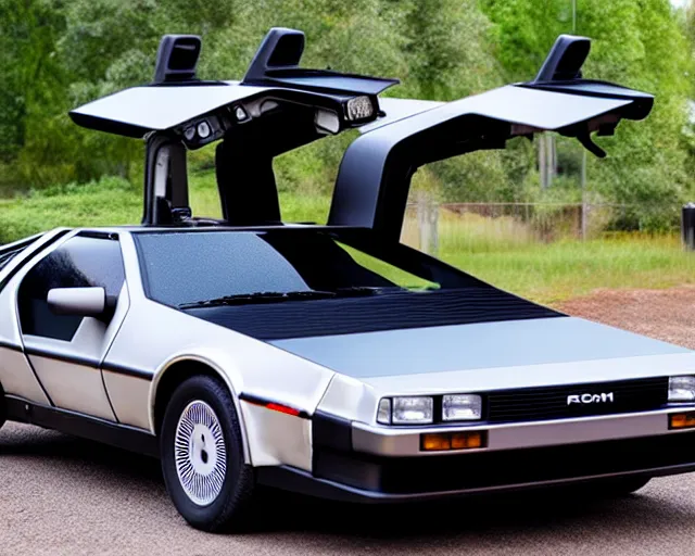 Image similar to new prototype delorean, dslr