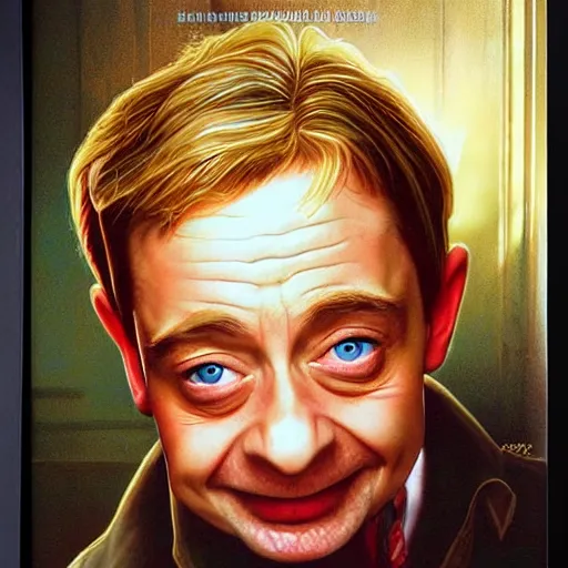 Prompt: macaulay culkin is mr. bean, airbrush art, drew struzan illustration art, key art, movie poster