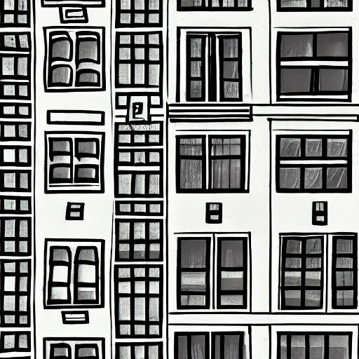 Image similar to a drawing of a house with a lot of windows, illustration by dr seuss, behance contest winner, hypermodernism, photoillustration, 1 9 9 0 s, concept art