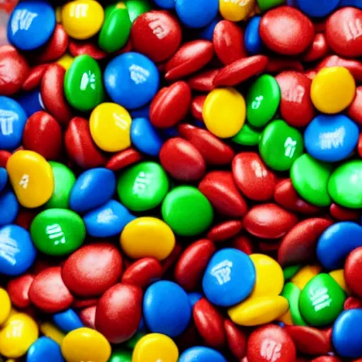 Image similar to a pile of m & m candies forming the face of eminem