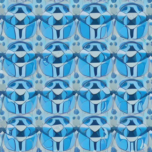 Image similar to graphic design circle patterns shades of blue to make frogs in the style of bauhaus