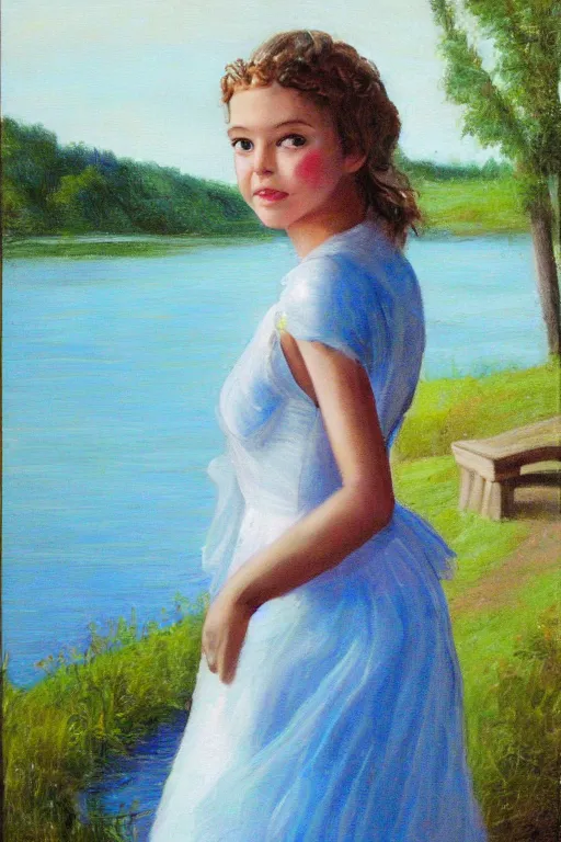 Prompt: princess by the lake portrait