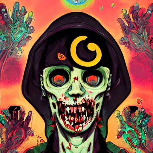 Prompt: zombie rishi sunak, religious painting, tristan eaton, victo ngai, artgerm, rhads, ross draws