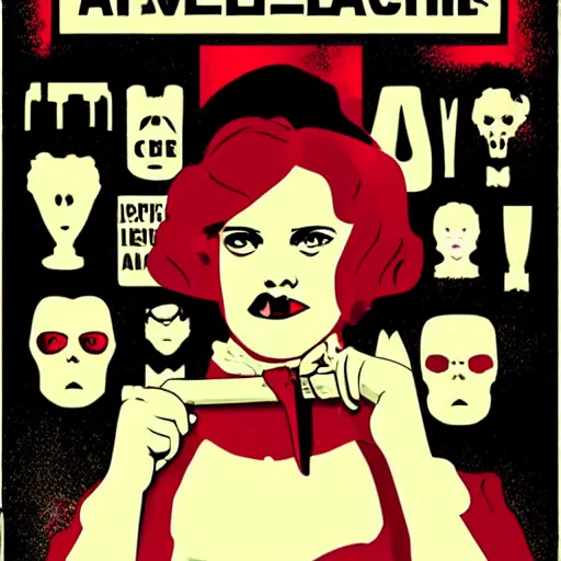 Image similar to individual ada lovelace silk screen butcher billy style