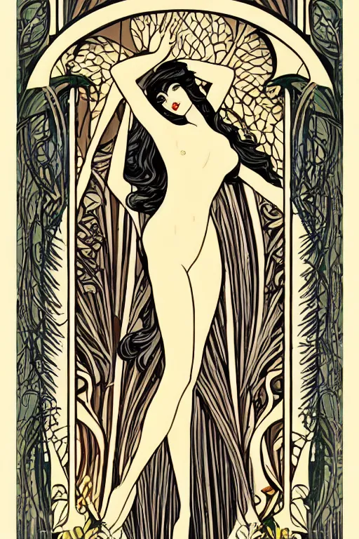 Image similar to Gaia in the style of Art Nouveau and Art Deco