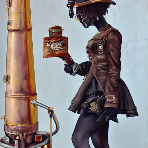 Prompt: girlgirl # girlfriendsocentric, achequary, steampunk painter jean, craiglis jean jean, highly detailed, matte painted, sharp gouache