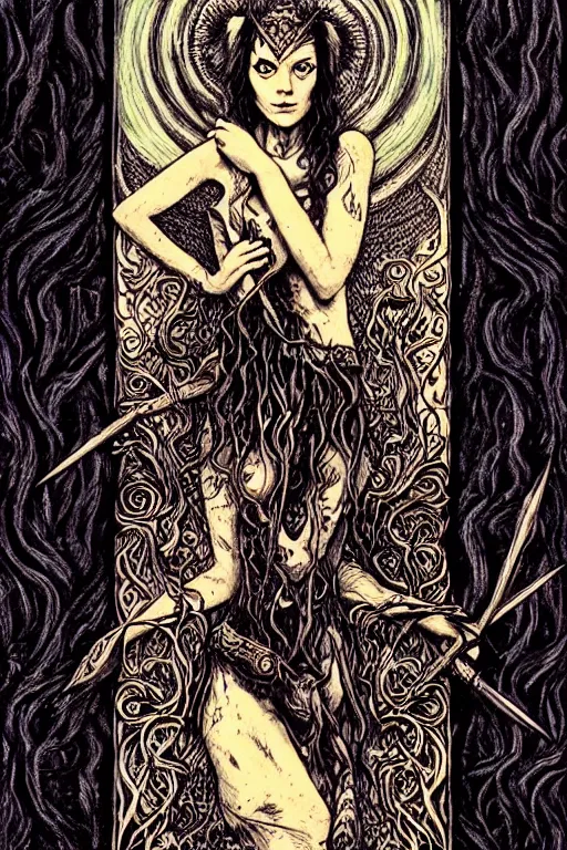 Image similar to dark fantasy, tarot card of the Ian Lynch from the band lankum!!!!!, dark surrealist , fantasy, intricate, elegant, highly detailed, digital painting, artstation, concept art, smooth, sharp focus, illustration, art by Jim Fitzpatrick