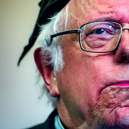 Prompt: bernie sanders as a pirate, perfect face, intricate, sony a 7 r iv, symmetric balance, polarizing filter, photolab, lightroom, 4 k, dolby vision, photography award