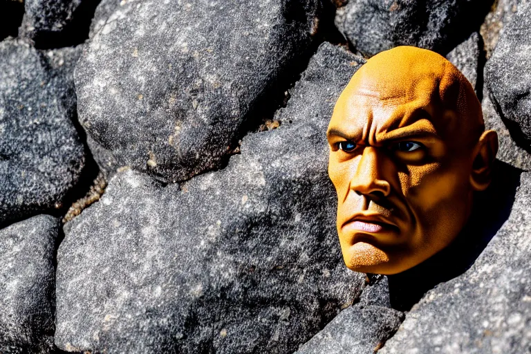 Image similar to film still of the rock in a rock costume, 4 k bokeh