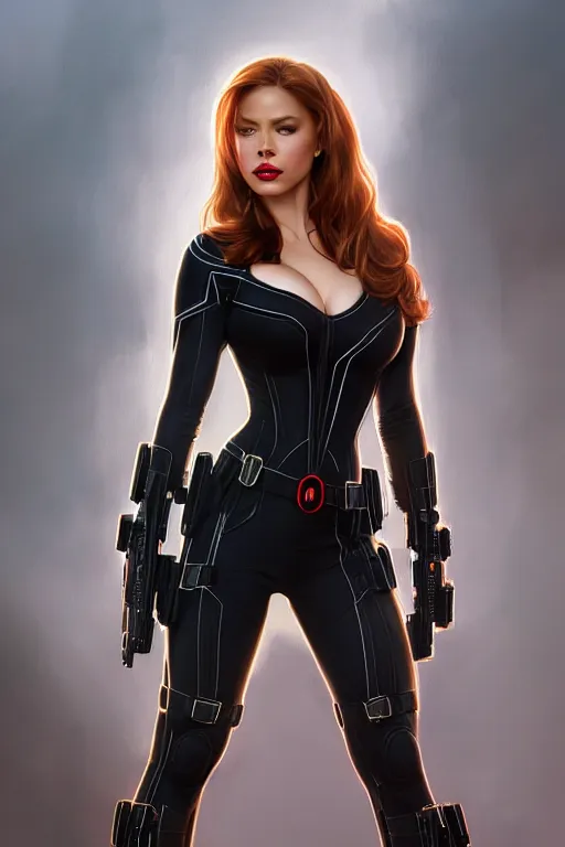 sofia vergara as black widow, realistic portrait, | Stable Diffusion