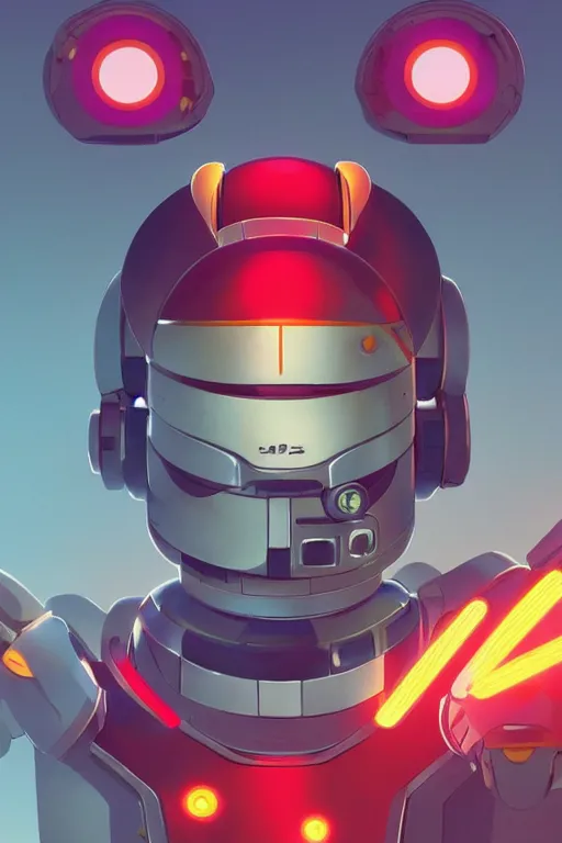 Image similar to metabots medabots medarotto medarot robot minimalist comics helmet mask neon cybereye, behance hd by jesper ejsing, by rhads, makoto shinkai and lois van baarle, ilya kuvshinov, rossdraws global illumination ray tracing hdr radiating a glowing aura