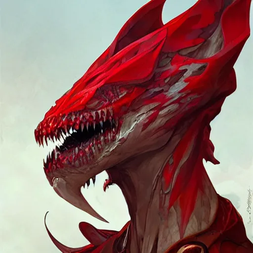 Image similar to odogaron art by WLOP and Artgerm and Greg Rutkowski and Alphonse Mucha