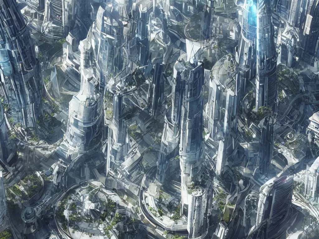 Image similar to futuristic arcology in a metropolis