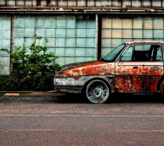 Prompt: rusty japanese car