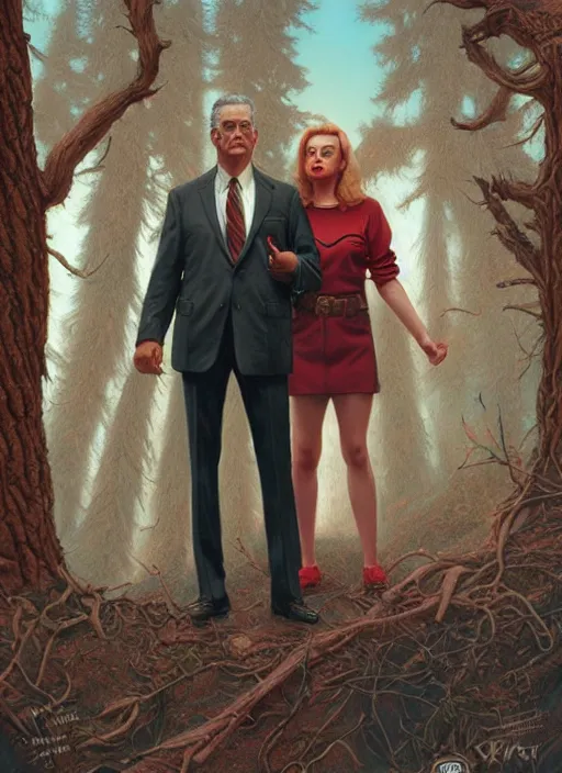 Image similar to twin peaks movie poster art, highly detailed, digital painting, artstation, concept art, smooth, sharp focus, illustration, artgerm, donato giancola, joseph christian leyendecker, wlop