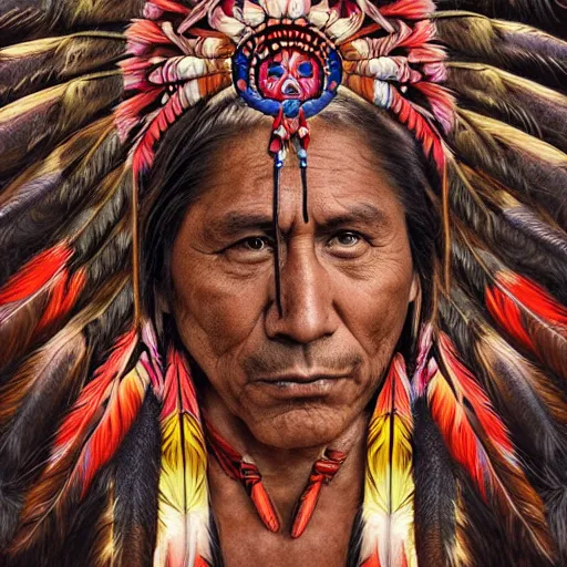 Prompt: native american dreams, 4 k, intricate detailed, jaw dropping, gorgeous, surreal