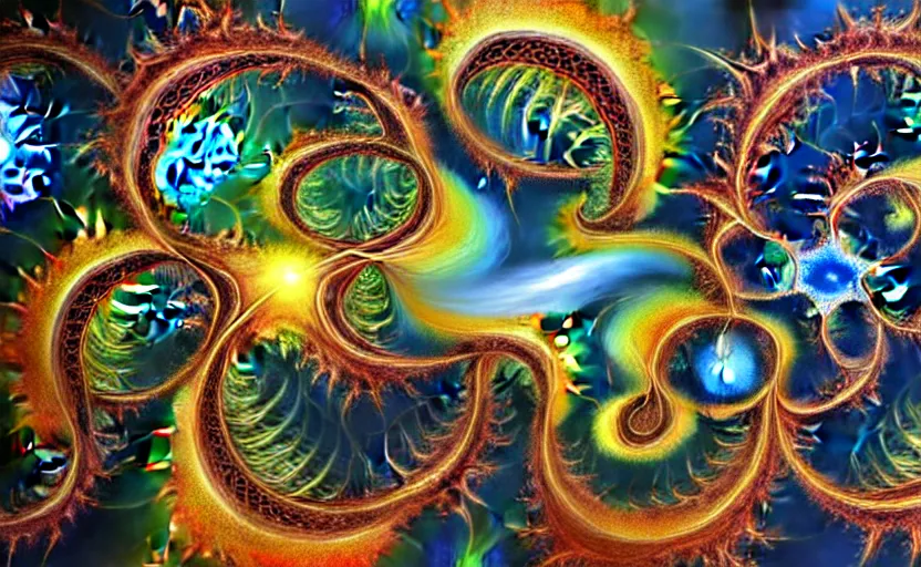 Prompt: fractal masterpiece destruction of eternity, omniverse, chaos barrier force field, cosmic fantasy art