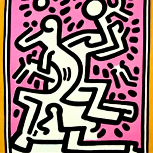 Prompt: art nouveau keith haring painting of a line graph