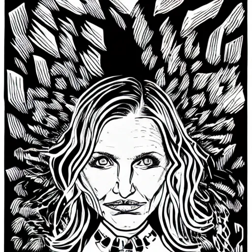 Image similar to mcbess illustration of cameron diaz at the met gala