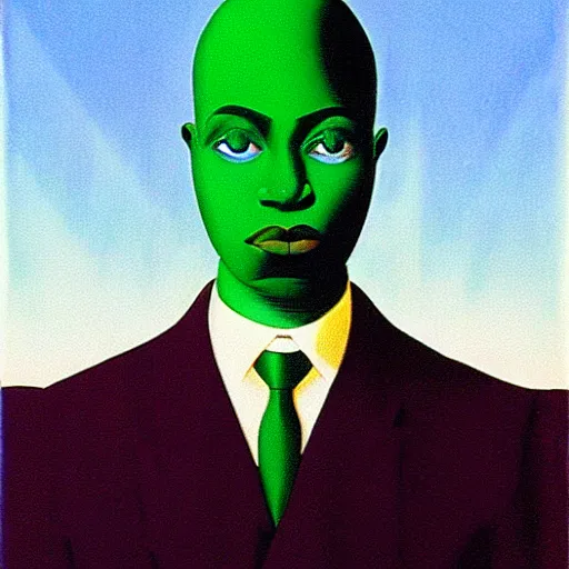 Image similar to afrofuturism hologram by magritte