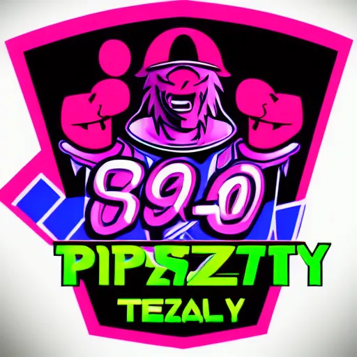 Prompt: 9 0 s pizza party team logo, esports vector logo art. neon colors. vaporwave. trending on artstation, artgerm. 4 k.